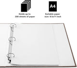 3 Ring Binder, A4 Fabric Cover Round Ring Durable Binder for 3-Hole Letter Size Paper, Decorative Organizer Holds 200 Sheets Letter Size 8.5'' x 11'' Paper, for Office Home