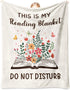 Book Lovers Gifts for Women Men, Flannel Soft Book Reading Blanket Decor, Reader Gifts for Birthday, Reading Accessories, Bookish Bookworm Gift - 50&