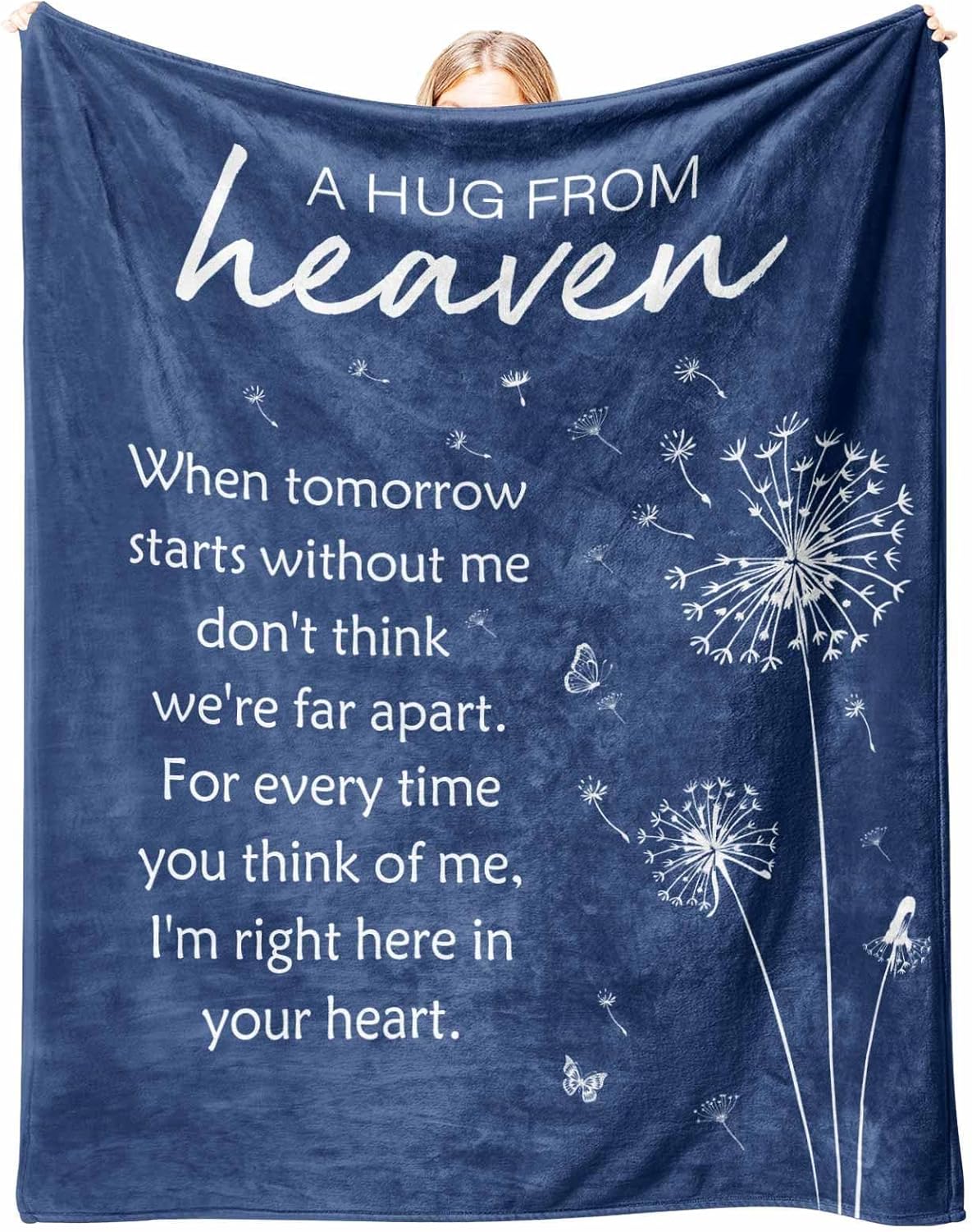Sympathy Gifts for Loss of Loved One, Soft Flannel Memorial Blanket, Bereavement Gift Idea, Grief Sorry for Your Loss for Mom Dad Grandma Grandpa Sister - 50‘’ X 60‘’