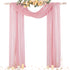 Wedding Arch Draping Fabric 29" x 20Ft 4 Panels Dusty Rose Sheer Outdoor Curtain Drapes Extra Long for Bridal Baby Shower Ceremony Birthday Party Decor