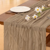 Nude Brown Cheesecloth Table Runner with 50pcs Napkins
