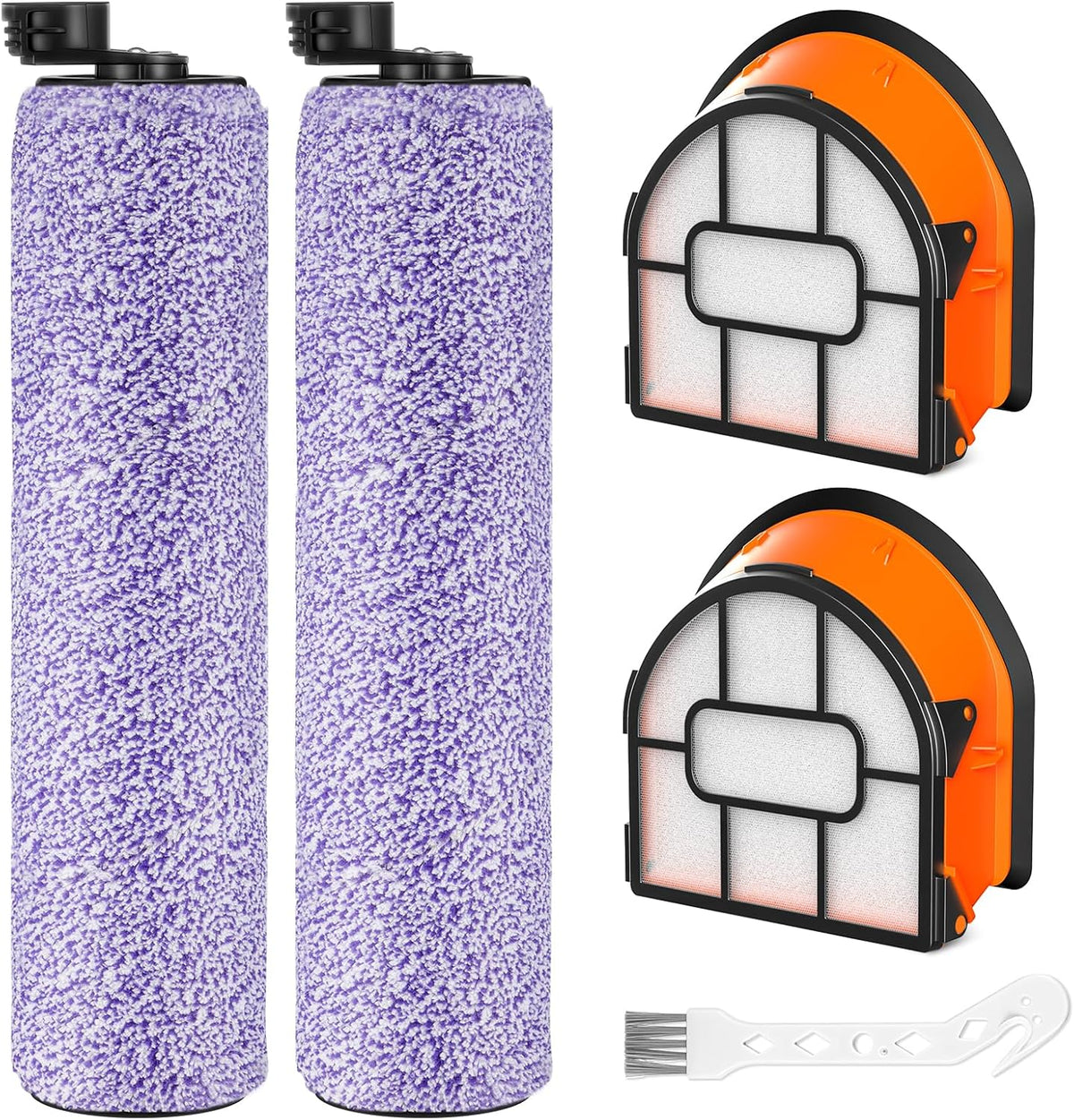 WDB1F2 Replacement Brushroll & Filter Bundle Compatible with Shark Hydrovac WD101 WD201 WD100 WD200 AW201 WD200C WD201C WD101C HydroVac XL 3-in-1 Vacuum Cleaner,Compare Parts WDB1, WDB2, WDFF1, WDFF2