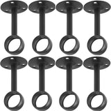 Ceiling-Mount Curtain Bracket Holders for 1 1/4-Inch Rod (8 PCS, Black)