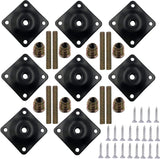 8 Sets Furniture Leg Mounting Plates with Hanger Bolts Screws Great for Furniture Sofas Couches Seats (Black)
