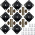 8 Sets Furniture Leg Mounting Plates with Hanger Bolts Screws Great for Furniture Sofas Couches Seats (Black)