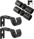 Adjustable 1 Inch Curtain Rod Brackets, Black Iron Wall Mounts, 2 Pack