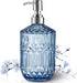 13 Oz Refillable Soap Dispenser, Glass Soap Dispenser for Dispense Hand Soap, Dish Soap, Lotion 2pack (Blue)