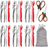 20-piece Seafood Tools Set includes 6 Crab Crackers, 6 Lobster Shellers, 6 Crab Leg Forks/Picks and 2 Seafood Scissors & Storage Bag - Nut Cracker Set