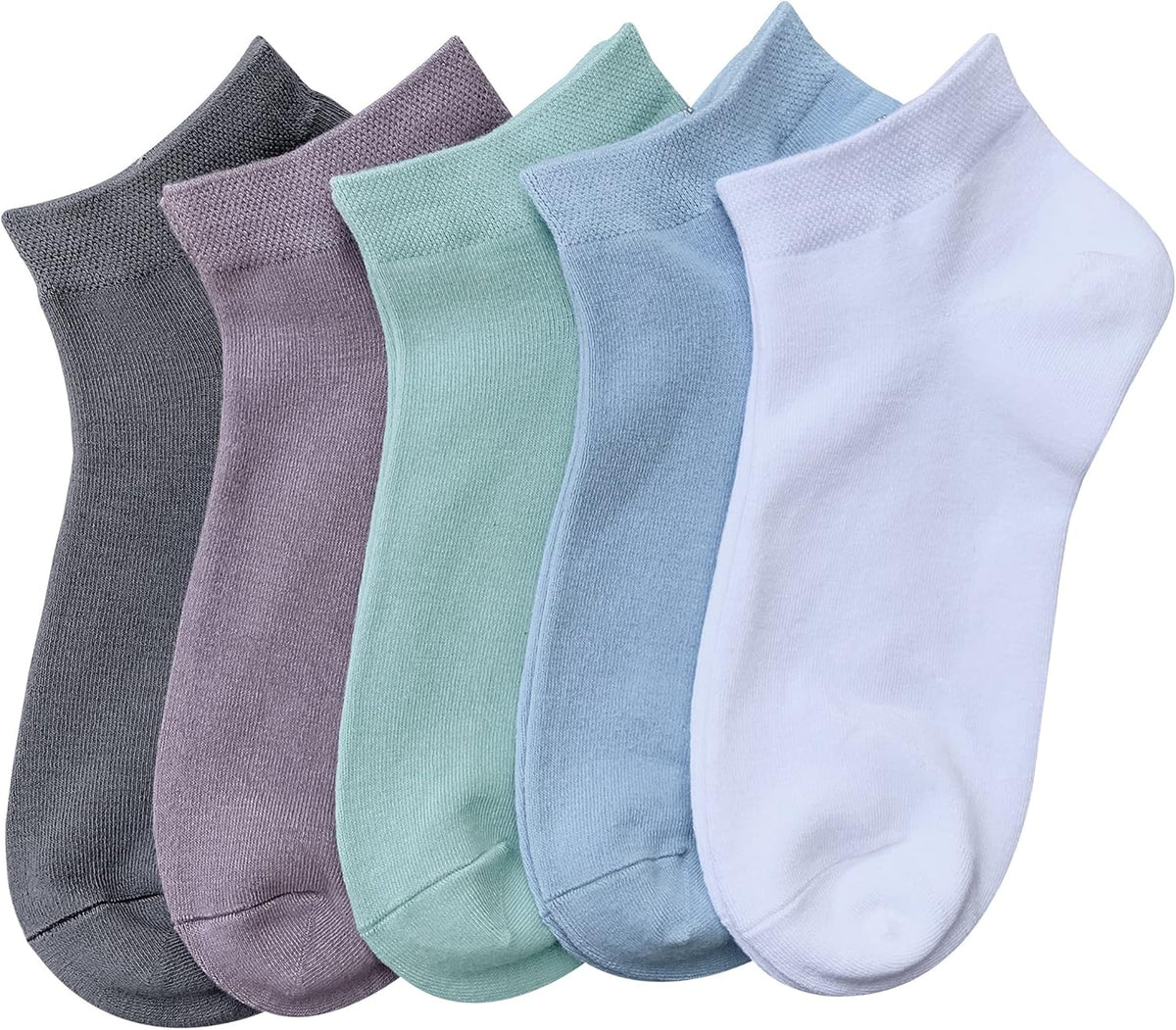 Women Bamboo Ankle Socks Ankle Length Thin Sock Odor Resistant Low Cut Sock 5 Pairs