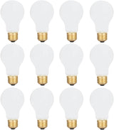 12 Pack 60 Watt A19 E26 Medium Base 130 Volt Incandescent Light Bulbs, Standard Household Bulbs for Ceiling Fan, Bedroom, Living Room