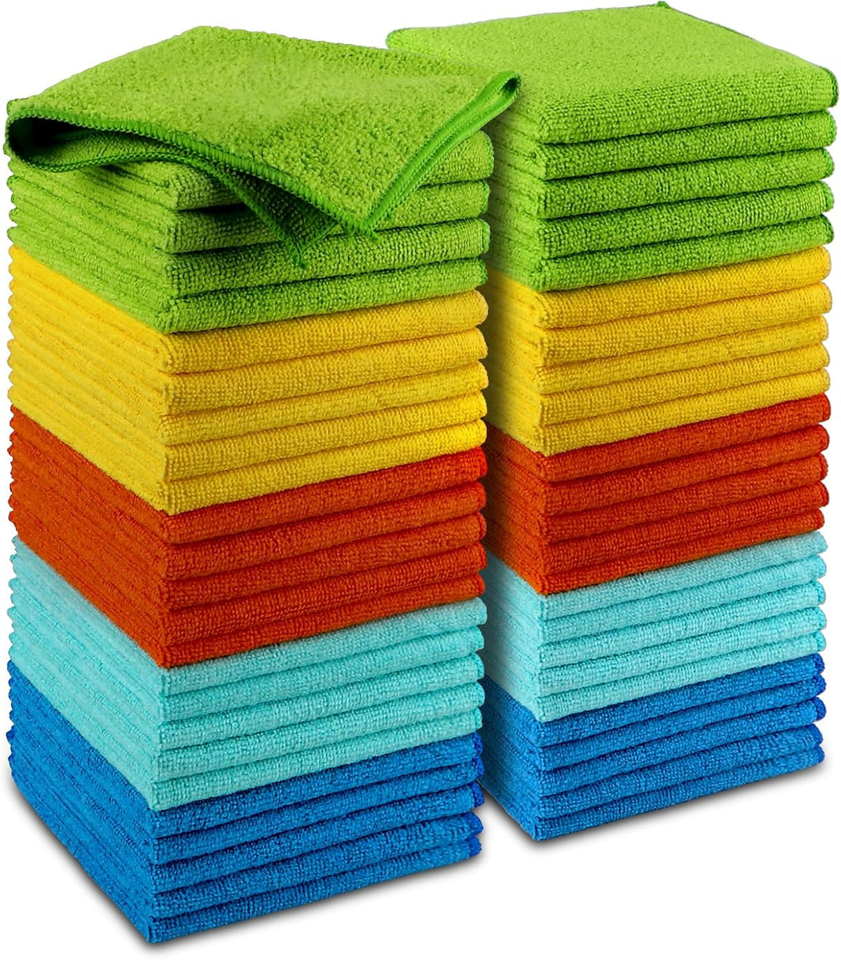 Microfiber Cleaning Cloths-50PK, Microfiber Towels for Cars, Premium All-Purpose Car Cloth, Dusting Cleaning Rags, Absorbent Towels for SUVs, House, Kitchen, Window, Gift-12×12"