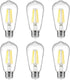 Vintage LED Edison Bulbs, 6W, Non-Dimmable, Equivalent 60W, High Brightness Cool White 4000K, ST58 Antique LED Filament Bulbs with 80+ CRI, E26 Medium Base, Clear Glass, 6 Packs