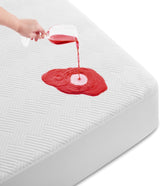 Queen Size 100% Waterproof Mattress Protector, Mattress Pad Cover Fitted 8"-21" Deep Pocket, 3D Air Fabric Soft Breathable Cooling Bed Mattress Cover Noiseless Washable, White-Fence