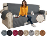 Couch Covers for 3 Cushion with Pockets and Non Slip Straps Water Resistant Sofa Slipcovers for Living Room Soft Thick Furniture Protector for Pets Dogs Kids (Large, Dark Gray)
