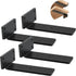 Heavy Duty Floating Shelf Brackets - 1/5 Inch Thick Industrial Black Metal L Brackets, Premium Solid Steel Shelf Supports for Shelves - 5 Inch Heavy Floating Shelves Hardware (4Pcs)