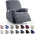Recliner Covers, Stretch Reclining Chair Covers, Recliner Sofa Slipcovers Stripe Jacquard Recliner Couch Covers Furniture Protector Covers for Pet Kid (1 Seater, Dark Gray)