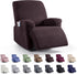 Recliner Covers, Stretch Reclining Chair Covers, Recliner Sofa Slipcovers Stripe Jacquard Recliner Couch Covers Furniture Protector Covers for Pet Kid (1 Seater, Dark Coffee)