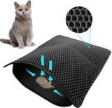 Cat Litter Mat Trapper – 60x45cm Double-Layer Honeycomb Design, Waterproof & Urine-Proof, Traps Litter to Keep Floors Clean
