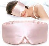 Silk Sleep Mask for Side Sleeper, Eye Mask Sleeping for Women Men 100% 22 Momme Pure Mulberry Silk, Face-Hugging Padded Silk Eye Cover for Sleeping with Adjustable Band (Pink)