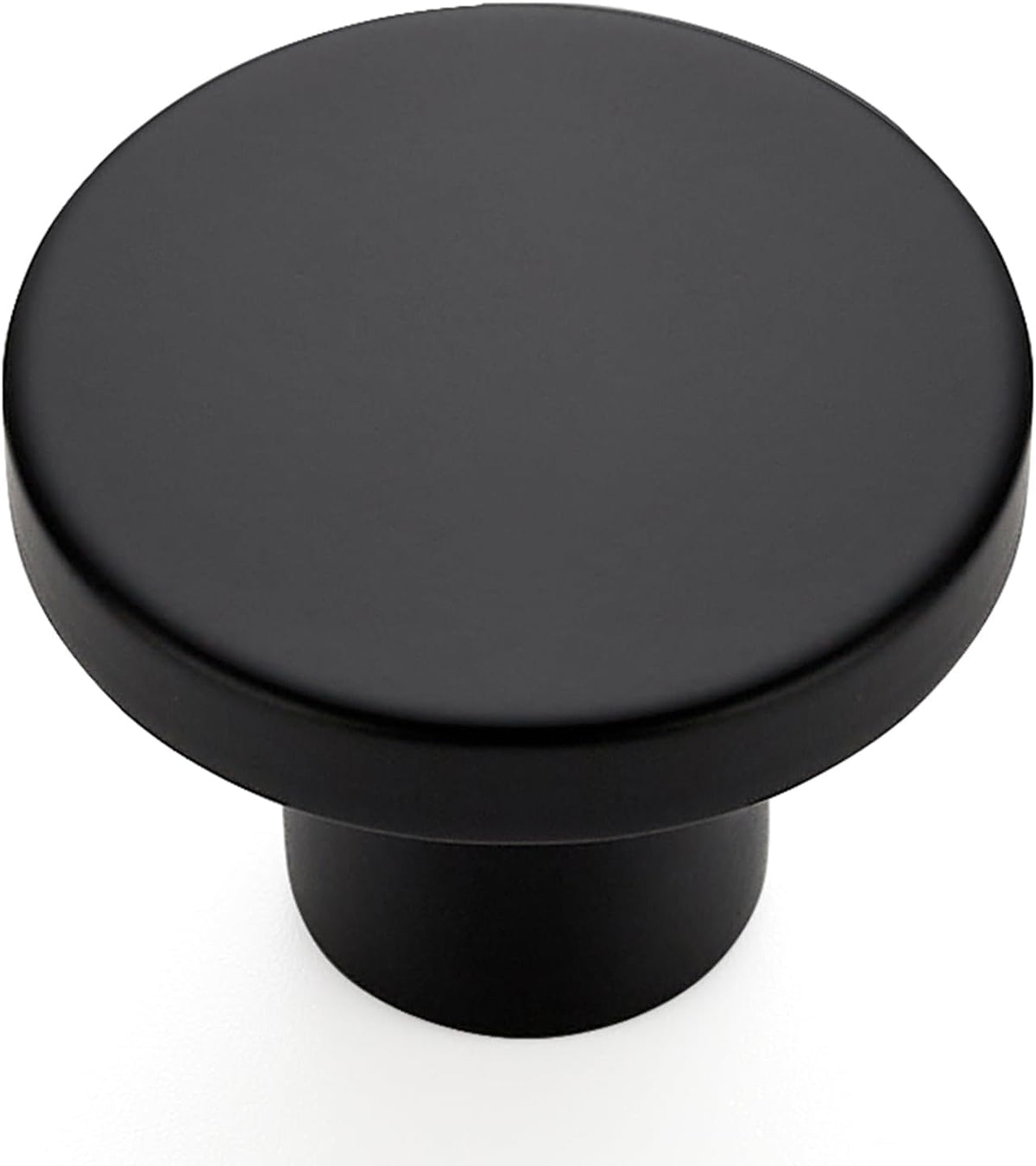 25 Pack Matte Black Round Cabinet Knobs Solid Dresser Knobs Drawer Pulls Black Cupboard Knobs for Modern Kitchen Cabinet Hardware