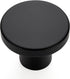 25 Pack Matte Black Round Cabinet Knobs Solid Dresser Knobs Drawer Pulls Black Cupboard Knobs for Modern Kitchen Cabinet Hardware
