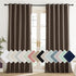 Coffee Vintage Linen 100% Blackout Curtains for Living Room, Thermal Insulated Curtains 95“ Long, Noise Reducing Window Treatment Drapes for Home Office, 62" Wide Per Panel, Set of 2