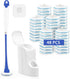 Disposable Toilet Brush with 48PCS Wand Cleaner Refills, Wall Mounted Toilet Bowl Brush Holder Set, Bathroom Cleaning System for Sink Bathtub Wash Basin (Blue)