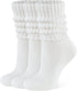 Womens Slouch Crew Socks Retro Cozy Scrunch Design Cotton Slouchy Socks Casual Comfort 3 Pairs