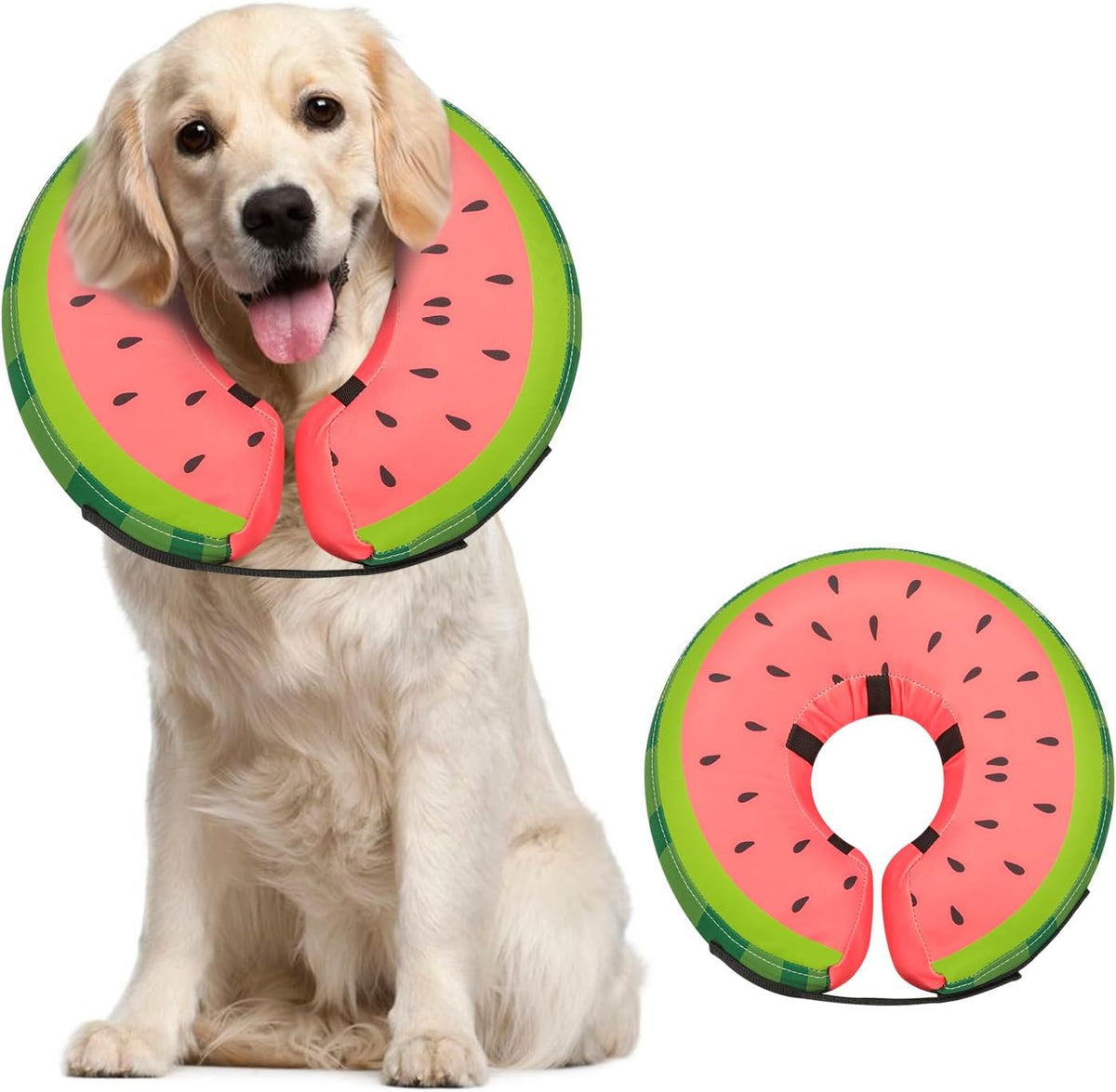 Inflatable Dog Collar Recovery Cone for Medium Waterproof Elizabethan Pillow Blow Up Pet Cone Collar Surgery Donut Convalescence Stop Licking Pulling Post Operative Anti Itch