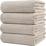 430 GSM Microfiber Oversize Quick Dry Lint Free Bath Towel, 60 x 30 in, 4 Pack (Waffle Weave)