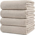 430 GSM Microfiber Oversize Quick Dry Lint Free Bath Towel, 60 x 30 in, 4 Pack (Waffle Weave)