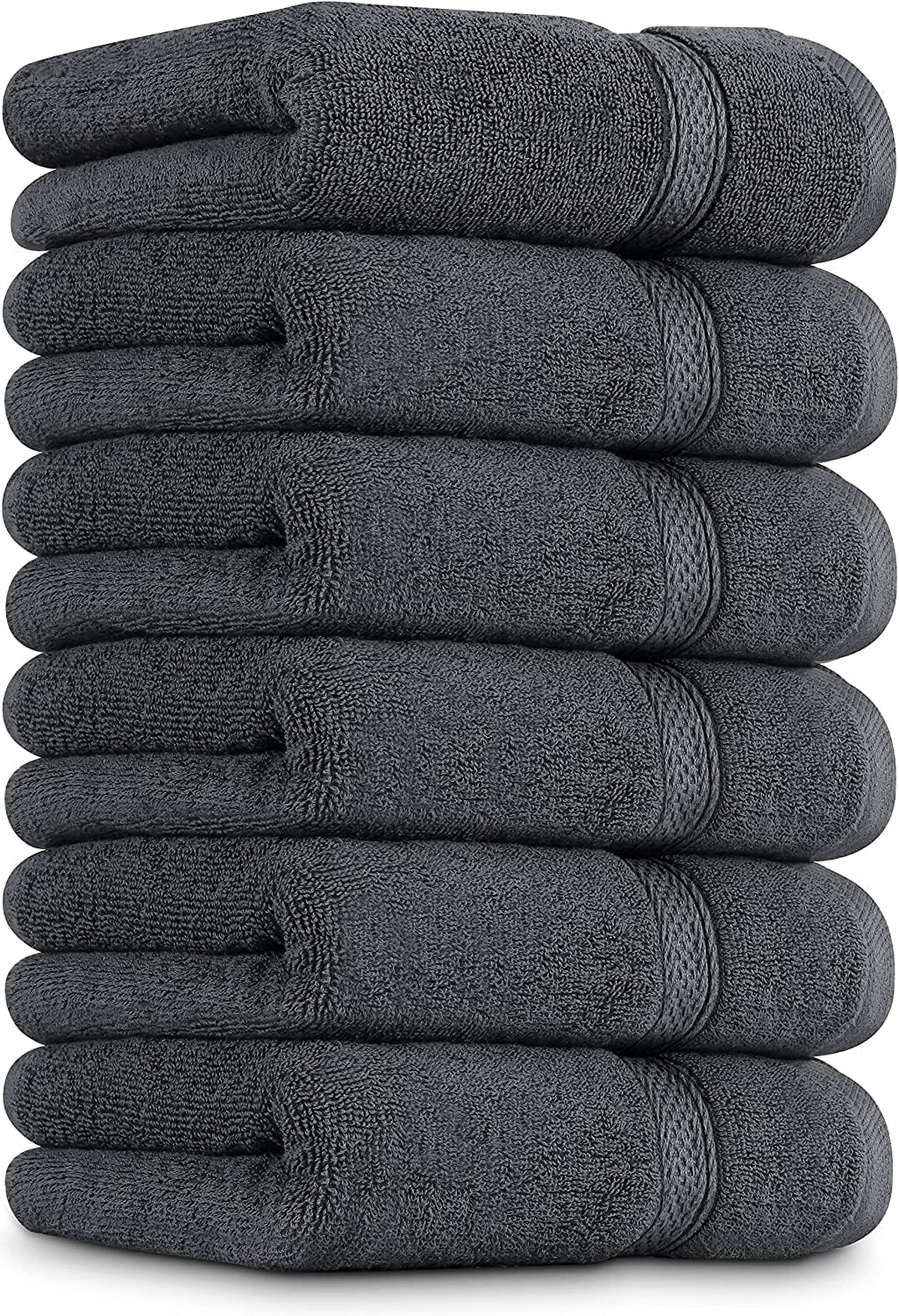 6 Pack Premium Hand Towels, 16 by 28 inches, 100% Ring Spun Cotton, Soft and Absorbent 600 GSM Towels for Bathroom, Gym, and Hotel, Grey