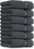 6 Pack Premium Hand Towels, 16 by 28 inches, 100% Ring Spun Cotton, Soft and Absorbent 600 GSM Towels for Bathroom, Gym, and Hotel, Grey