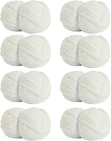 Chunky Yarn for Hand Knitting Soft Jumbo Bulky Fluffy Yarn for Crocheting Blanket Scarf DIY 8 Pack (Cream, 28yds, 8 Ounces Each)