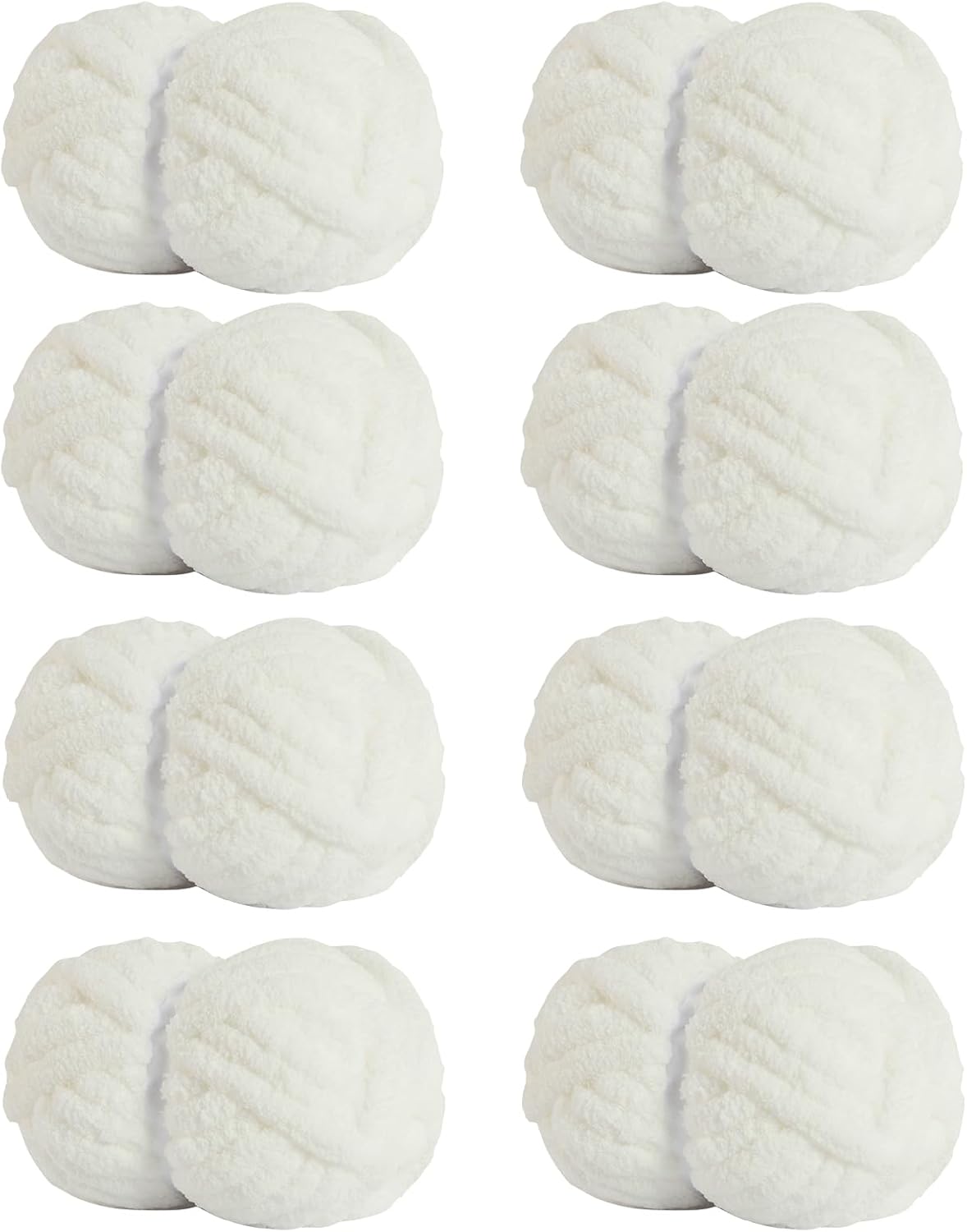 Chunky Yarn for Hand Knitting Soft Jumbo Bulky Fluffy Yarn for Crocheting Blanket Scarf DIY 8 Pack (Cream, 28yds, 8 Ounces Each)