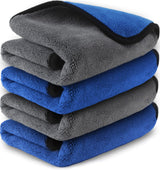 Microfiber Car Drying Towels 800GSM Thick Plush Cleaning Cloths Auto Detailing Quick Dry Wash Cloth for Interior & Exterior Lint Free, Streak Free, 40 x 40 cm, 4 Pack