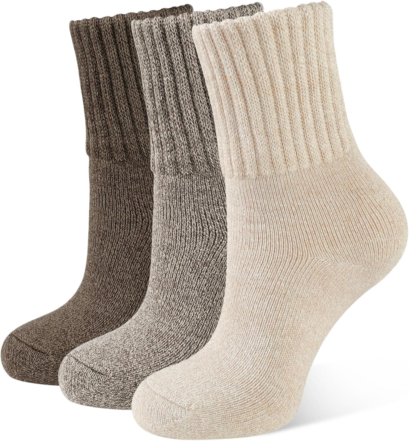 Womens Winter Boots Socks Warm Thick Gift for Women Thermal Full Cushioned Crew Socks 3 Pairs