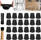 Silicone Chair Leg Floor Protectors Extra Small 24PCS - Furniture Felt Silicone Integrated Chair Foot Covers/Dark-Black/Rubber - Protect Floors from Scratches,Reduce Noise