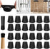 Silicone Chair Leg Floor Protectors Extra Small 24PCS - Furniture Felt Silicone Integrated Chair Foot Covers/Dark-Black/Rubber - Protect Floors from Scratches,Reduce Noise