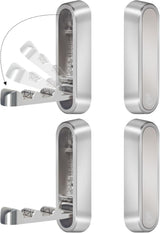 4PCS Foldable Wall Hooks, Heavy Duty Zinc Alloy Folding Wall Hooks, Folding Coat Hooks Wall Mount Bathroom Foldable Towel Hooks for Hanging Clothes, Bags, Hats, Bathrobes, Keys and Kitchen (Silver)