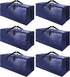 6 Pack Extra Large Moving Bags with Strong Zippers & Carrying Handles, Heavy Duty Storage Tote for Space Saving Moving Storage, Fold Flat, Alternative to Moving Box (Navy Blue)