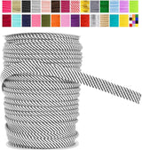 Black White Plaid Maxi Piping Bias Tape with Welting Cord - 1/2 Inch Upholstery Piping Trim for Sewing, Cushions, Slipcovers, and DIY Decor - 55 Yards Lip Cord Trim