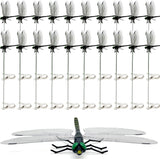 20 Pcs Dragon Fly Clips for Bugs Repellent, 3D Artificial Dragonfly Hat Clip, Dragonfly Garden Decor (20, Black*20 Pcs)