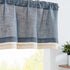 Linen Valance for Farmhouse Living Room Windows 16 Inch Slubbed Crossed Double Layer Window Valance Light Filtering Rustic Country Overlay Rod Pocket 1 Panel Navy Blue