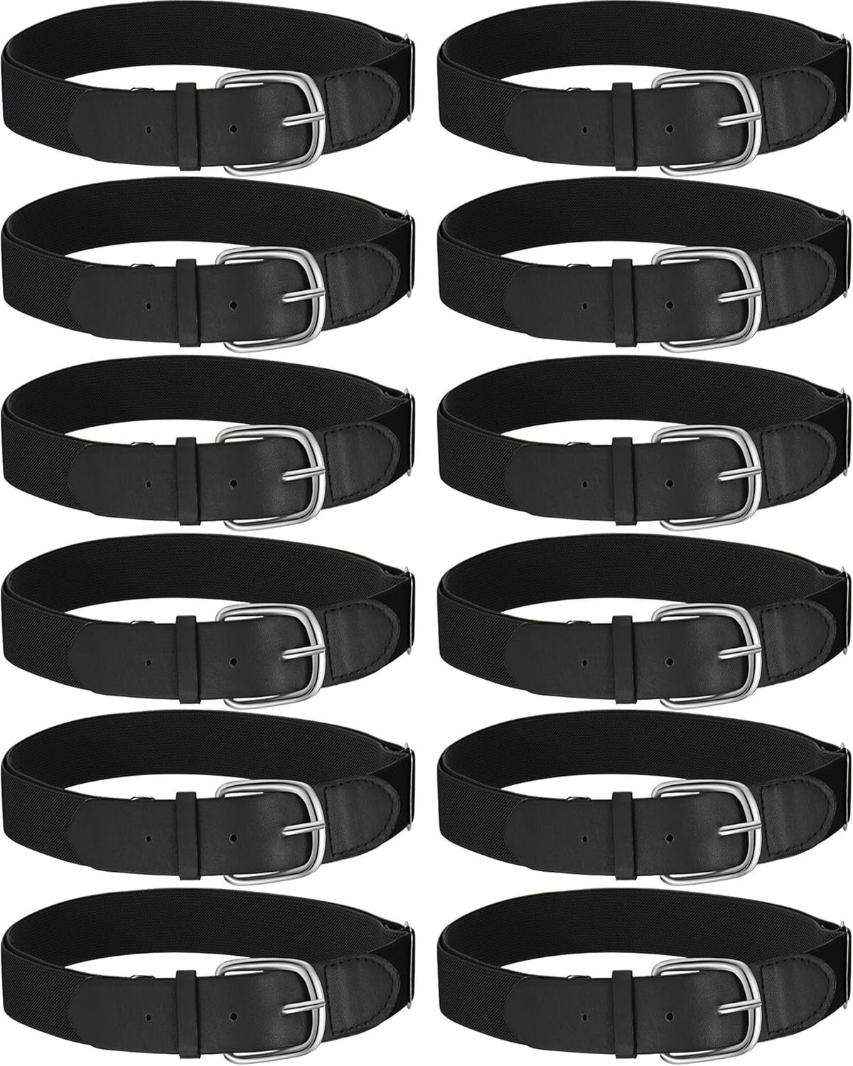 12 Pcs Baseball Belts Softball Belts Bulk for Adult and Youth Adjustable