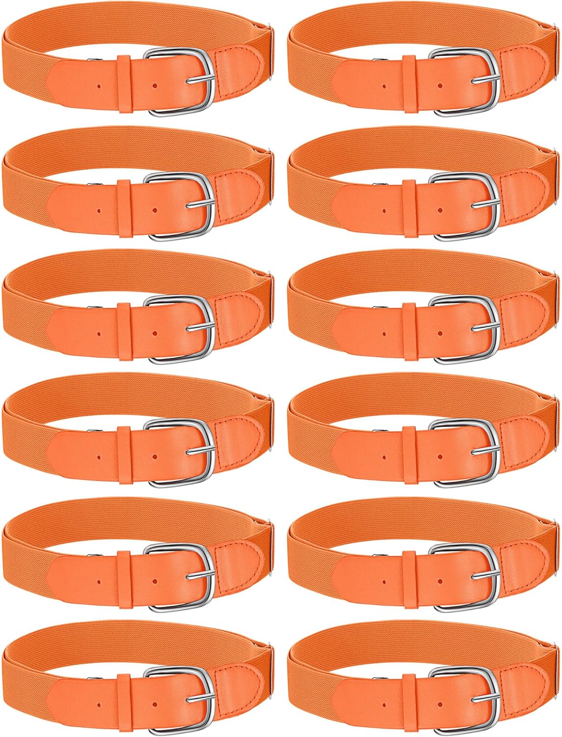 12 Pcs Baseball Belts Softball Belts Bulk for Adult and Youth Adjustable