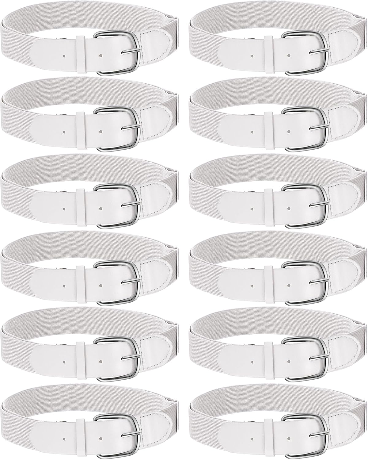 12 Pcs Baseball Belts Softball Belts Bulk for Adult and Youth Adjustable