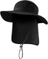 Outdoor UPF50+ Mesh Sun Hat Wide Brim Fishing Hat with Neck Flap Sun Hat for Men Women