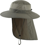Outdoor UPF50+ Mesh Sun Hat Wide Brim Fishing Hat with Neck Flap Sun Hat for Men Women