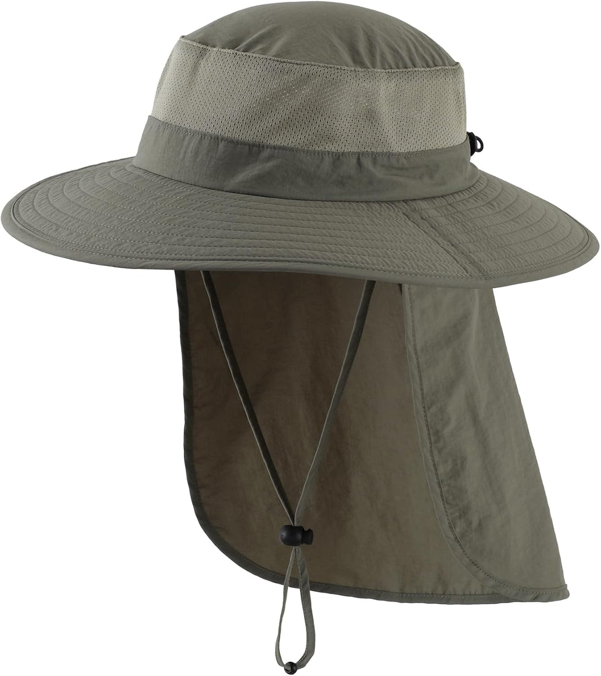 Outdoor UPF50+ Mesh Sun Hat Wide Brim Fishing Hat with Neck Flap Sun Hat for Men Women